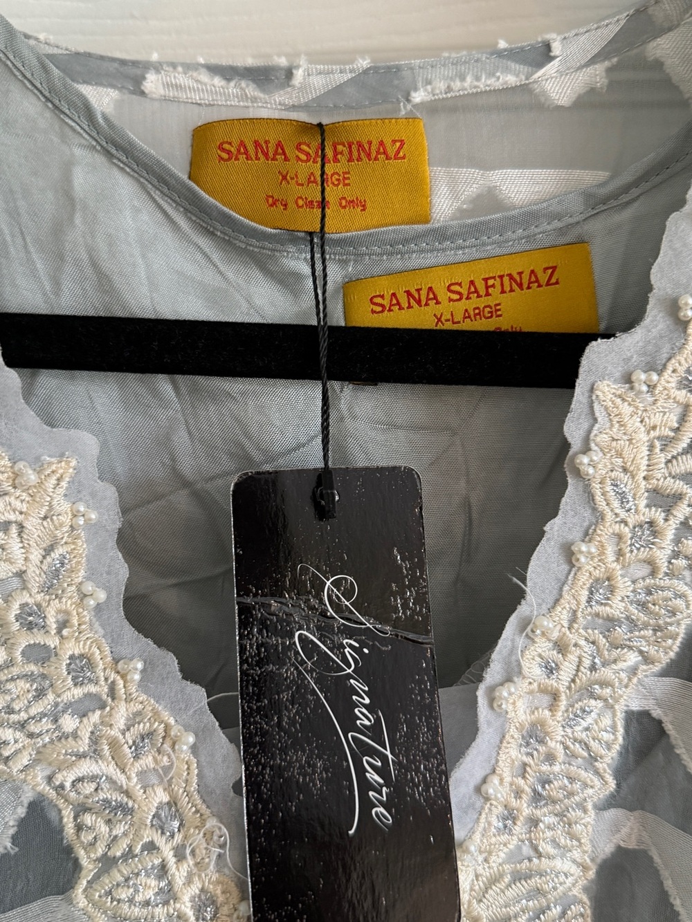 Sana Safinaz Embroidered Net Tunic + Slip — Size XL — NWT - Picture 4 of 10